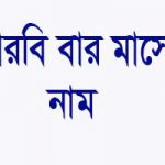 আরবি মাসের নাম বাংলা